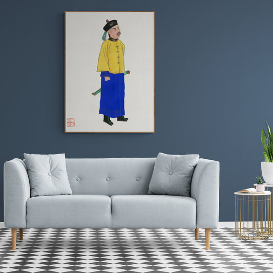 Vintage Chinese Military Uniform Illustration