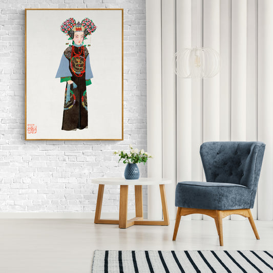 Vintage Chinese Empress Costume Illustration