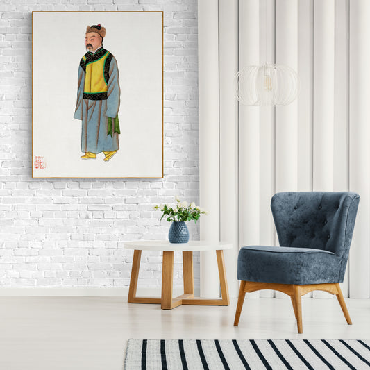 Vintage Chinese Mongolian Costume Illustration