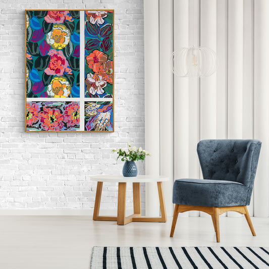 Vintage Geometric Floral Art Deco Pattern, Variation 8 by Édouard Bénédictus