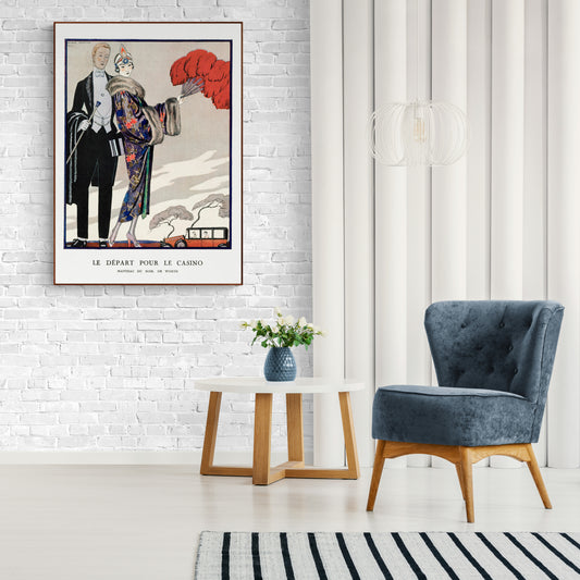 Le Départ Pour Le Casino Vintage Poster