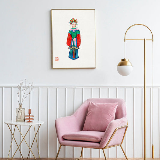 Vintage Chinese Princess Imperial Costume Illustration