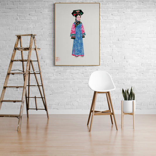 Vintage Chinese Woman Costume Illustration