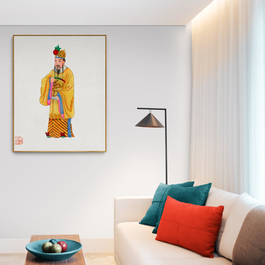 Vintage Chinese Emperor Robe Illustration