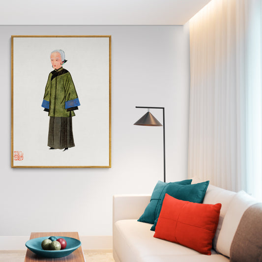 Vintage Chinese Lady Costume Illustration