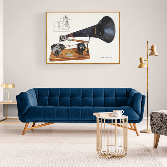 Vintage Illustration Gramophone by Charles Bowman