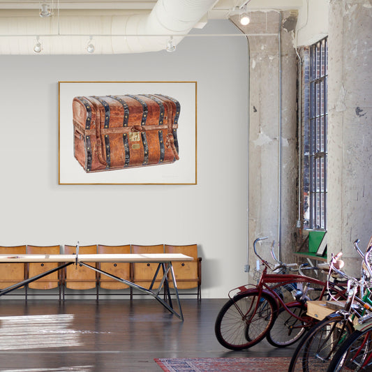 Vintage Illustration Large Trunk by Edward Lopez