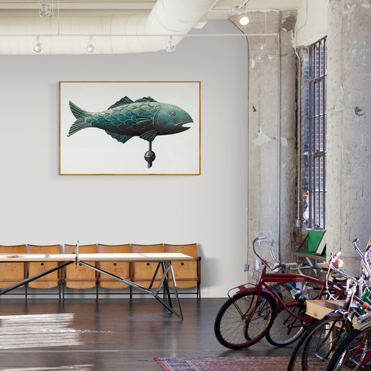 Vintage Illustration Weather Vane Fish