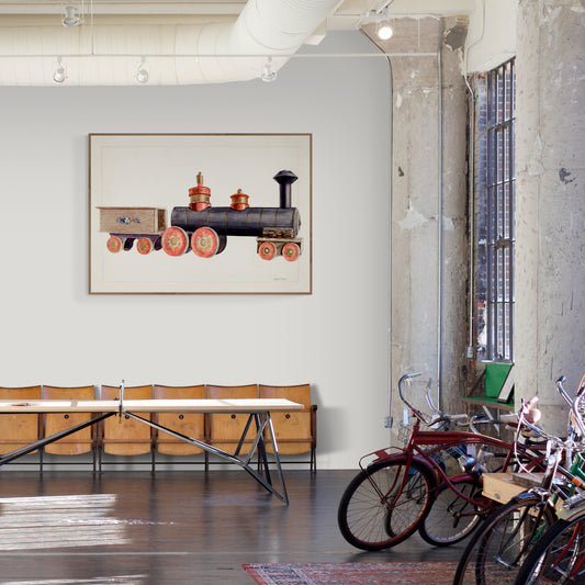 Vintage Illustration Toy Locomotive by John Fisk