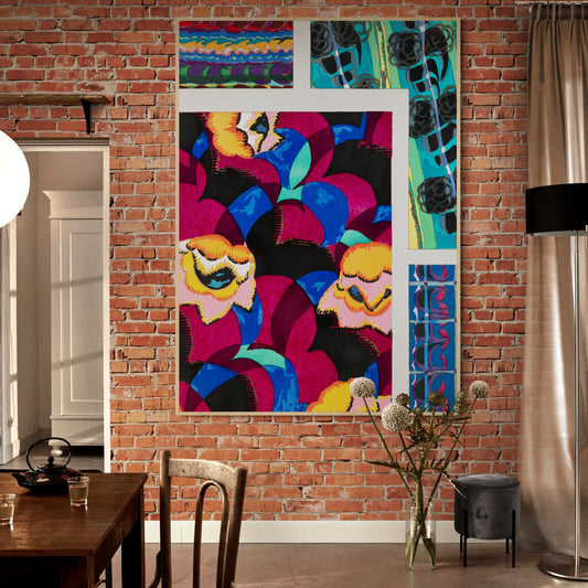 Colorful Vintage Art Deco Pattern, Variation 13 by Édouard Bénédictus