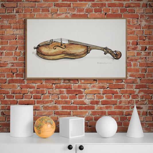 Vintage Illustration Violin by Augustine Haugland