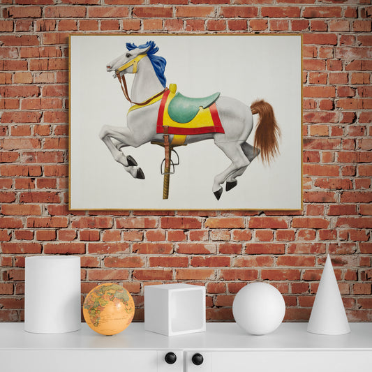 Vintage Illustration Carousel Horse