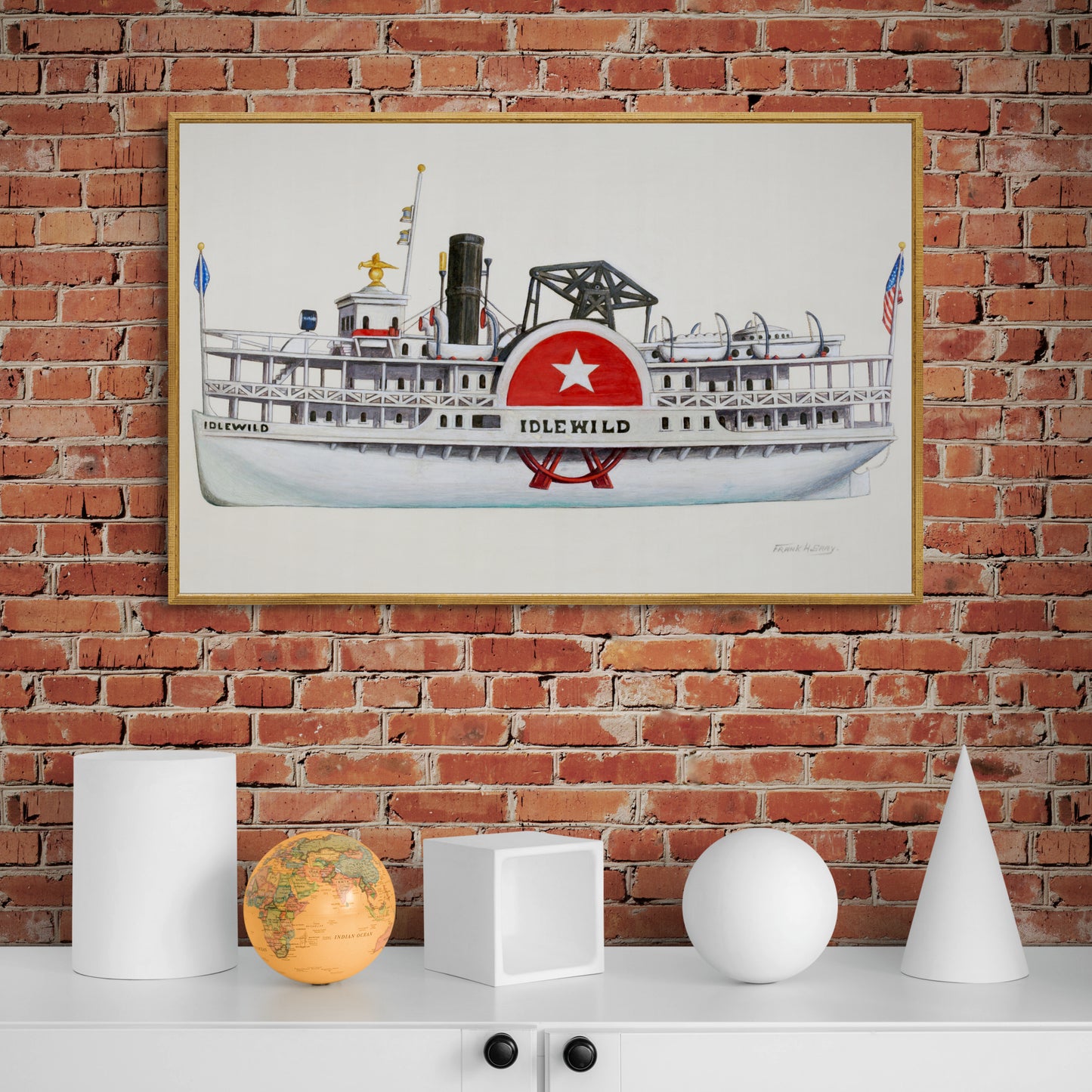 Vintage Illustration Ship Idlewild by Franck Gray