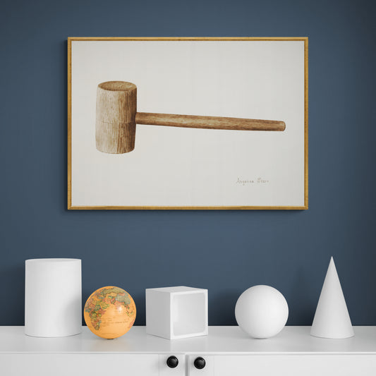 Vintage Illustration Gavel by Angeline Starr