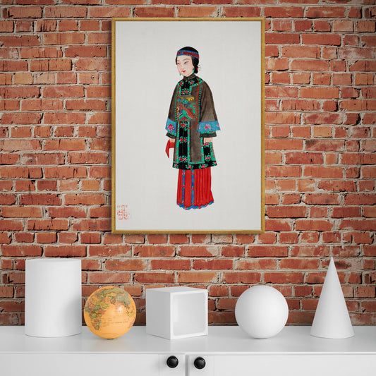 Vintage Chinese Lady In A Robe Illustration