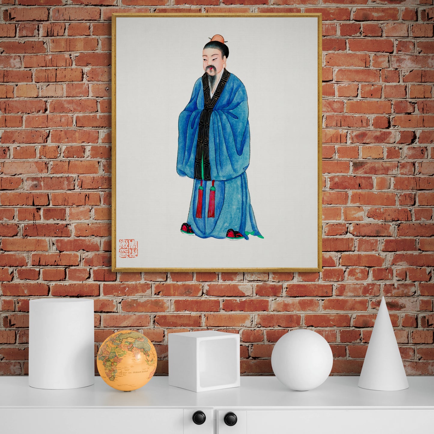 Vintage Chinese Priest Costume Illustration