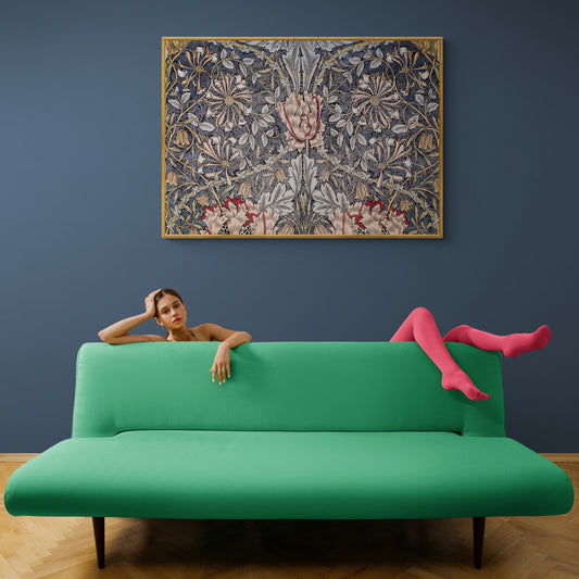 Printed Linen Honeysuckle by William Morris