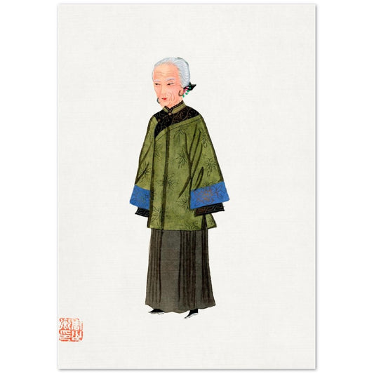 Vintage Chinese Lady Costume Illustration