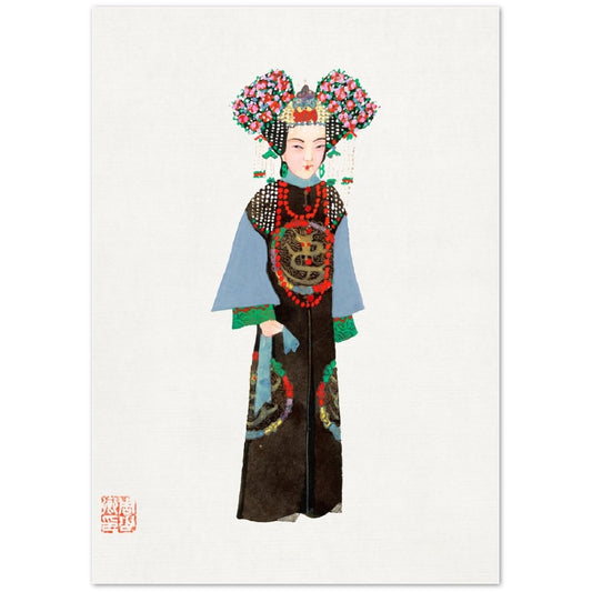 Vintage Chinese Empress Costume Illustration