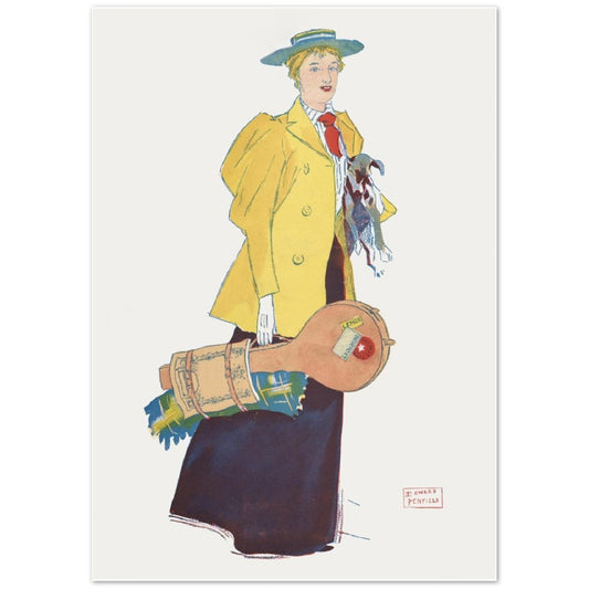 Woman With A Yellow Jacket by Edward Penfield