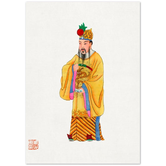 Vintage Chinese Emperor Robe Illustration