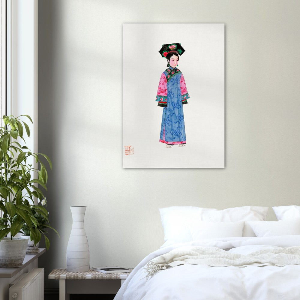 Vintage Chinese Woman Costume Illustration