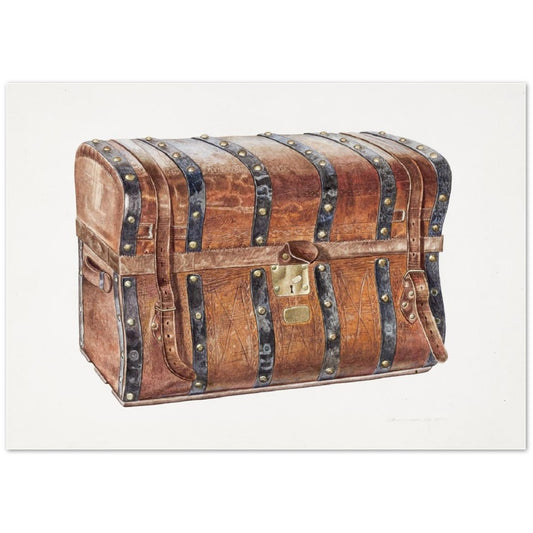 Vintage Illustration Large Trunk by Edward Lopez