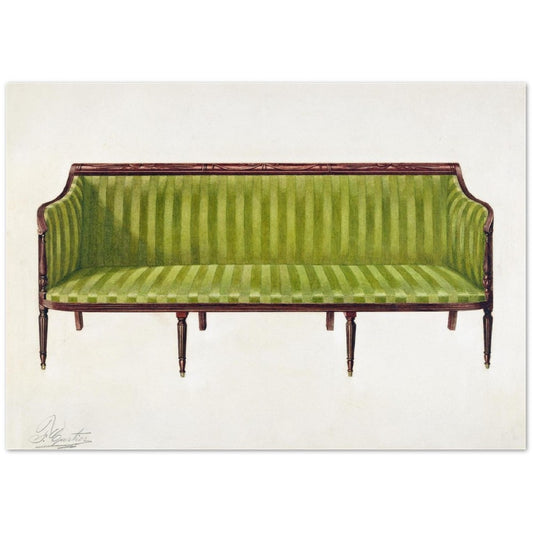 Vintage Illustration Sofa by Ferdinand Cartier