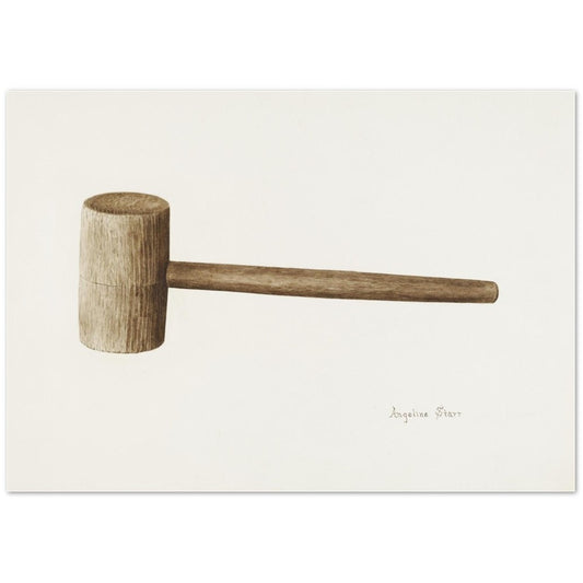 Vintage Illustration Gavel by Angeline Starr