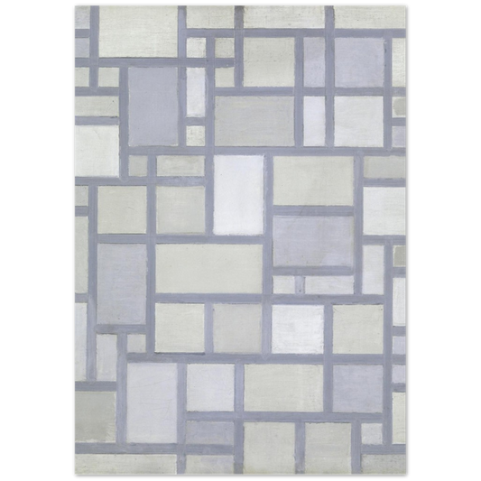 Piet Mondrian - Composition In Bright Colors With Gray Lines - The Retro Gallery