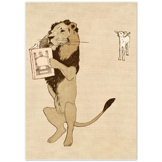 Lion and a Book by Edward Penfield