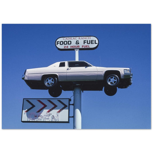 Cadillac Ranch Food & Fuel Sign , Idaho by John Margolies