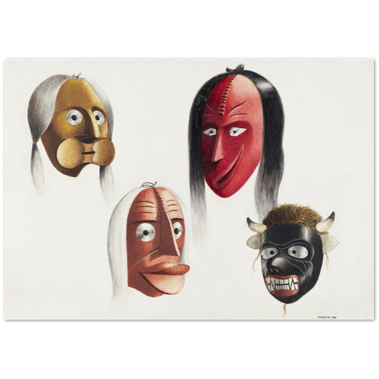 Vintage Illustration Masks by Louis Plogsted