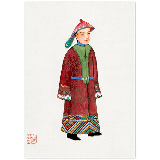 Vintage Chinese Men's Costume Illustration