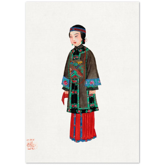 Vintage Chinese Lady In A Robe Illustration
